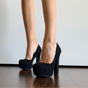 H&M Faux Suede Platform Heels